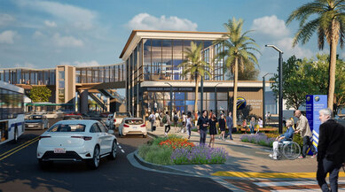 Conceptual rendering of Burbank station for California high-speed rail