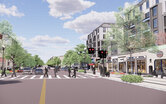 Rendering of potential development and streetscape improvements along Connecticut Ave.