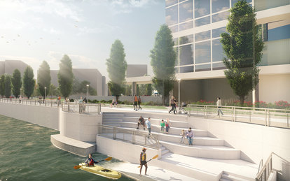 Seitz Park South Bend Waterfront Urban Environments Ann Arbor Rendering