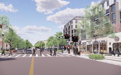 Rendering of potential development and streetscape improvements along Connecticut Ave.